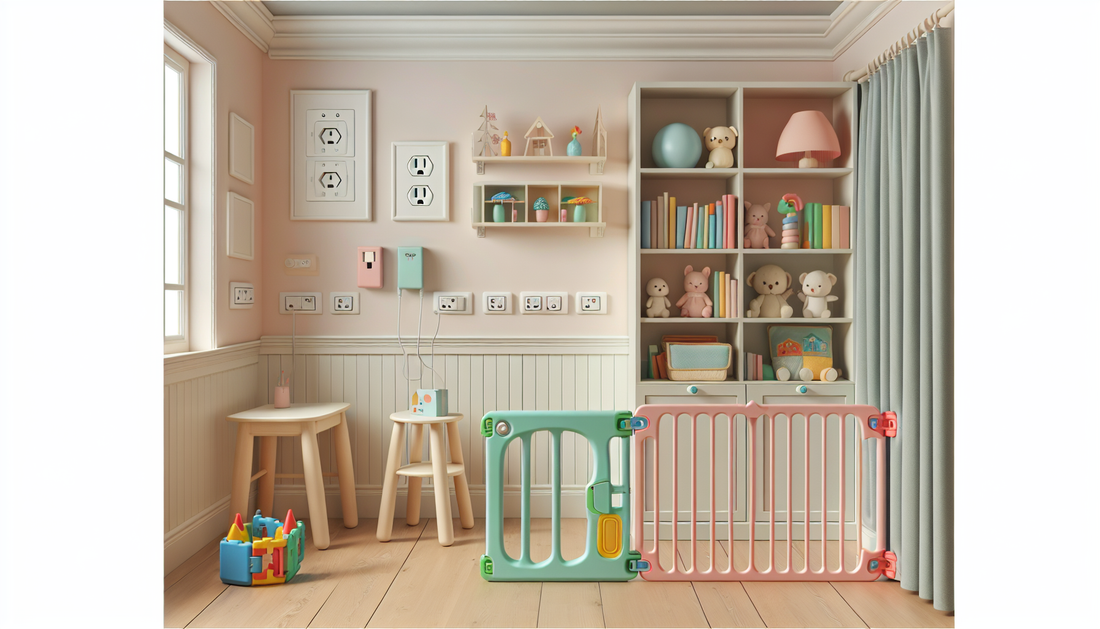 Childproofed room with safety features
