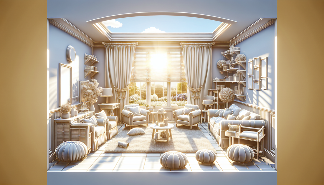 Child-safe home interior with furniture anchors and corner cushions