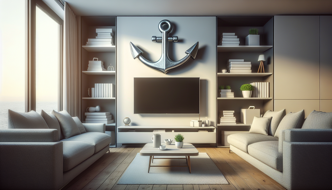 Secured furniture with TipNot anchor in a child-safe living room